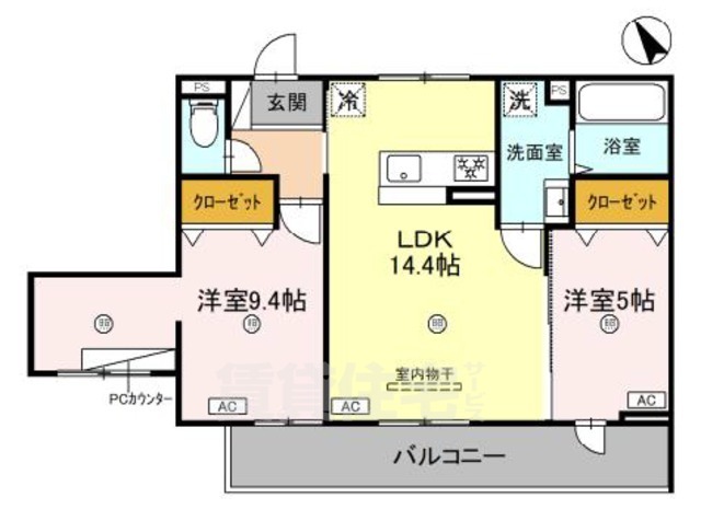 守山市勝部のアパートの間取り