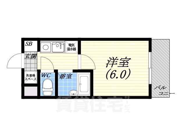 西宮市雲井町のマンションの間取り