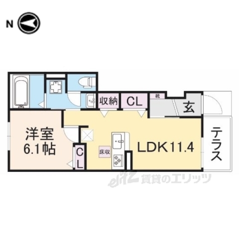 大和高田市大字市場のアパートの間取り