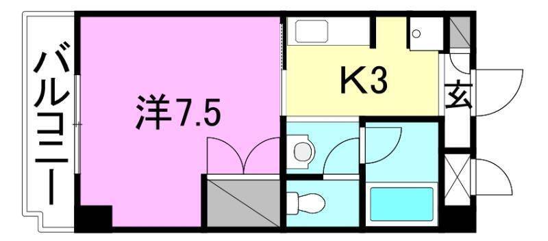 松山市三番町のマンションの間取り