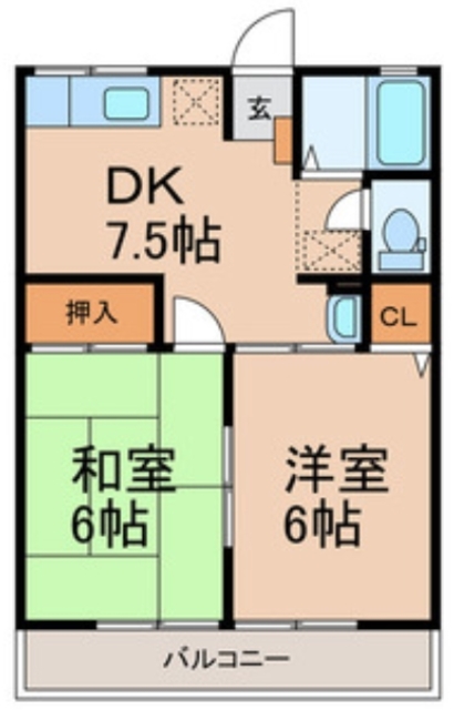 すわハイツ6番館の間取り