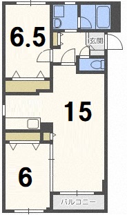 札幌市中央区北十条西のマンションの間取り