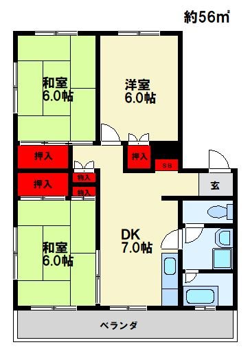 コーポ岩戸の間取り