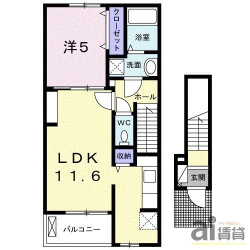 埼玉県富士見市大字水子（アパート）の賃貸物件の間取り