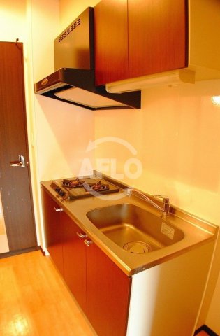 キッチン　プレジオ南堀江　2口ガスシステムキッチン