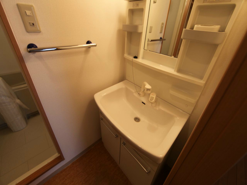 洗面設備　脱衣所　独立洗面台付（シャンプードレッサー付）