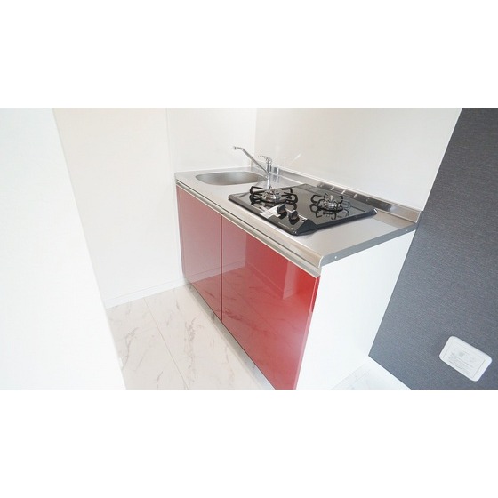 キッチン　２口ガスコンロ付きシステムキッチン