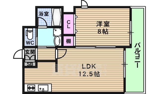 地下鉄谷町線 谷町六丁目駅 徒歩3分 11階建 築19年の間取り写真