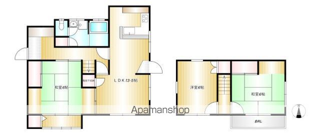 倉敷ハイツA様戸建の間取り写真