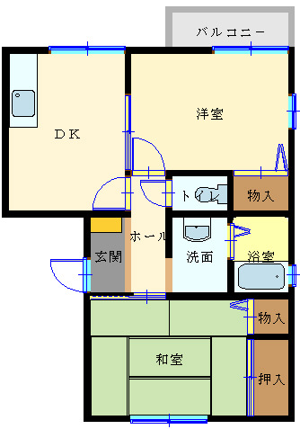 前橋市岩神町のアパートの間取り