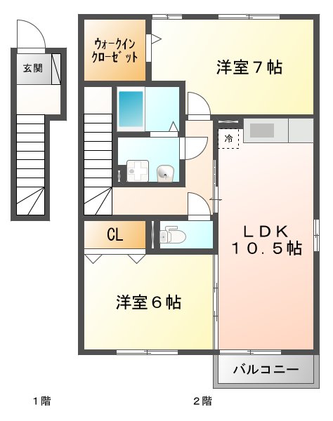 グランモア野町 Ｂの間取り