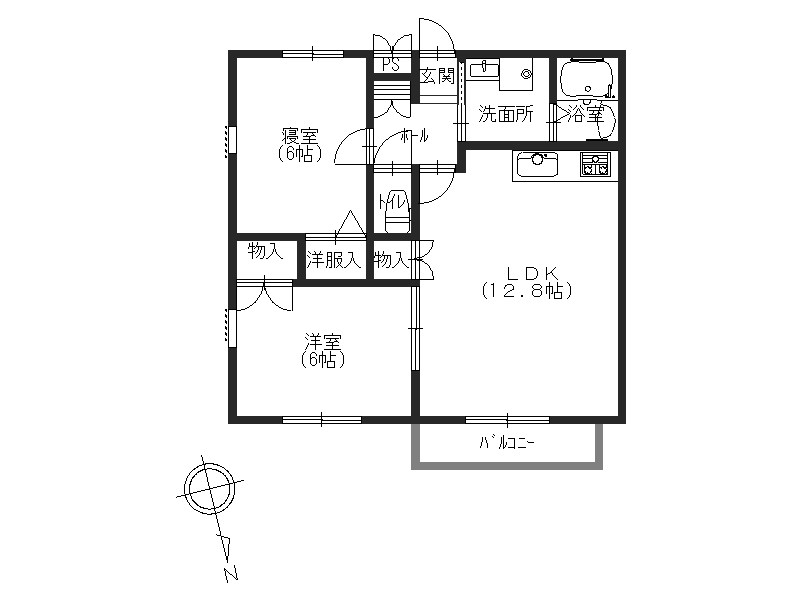 デファーンドル長岡京の間取り