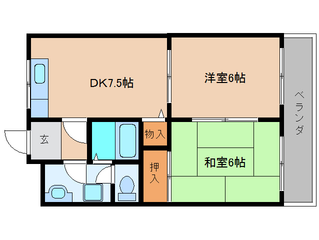 五條市今井のマンションの間取り