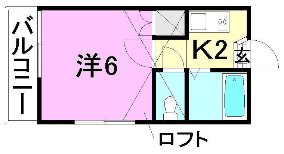 松山市中村のアパートの間取り