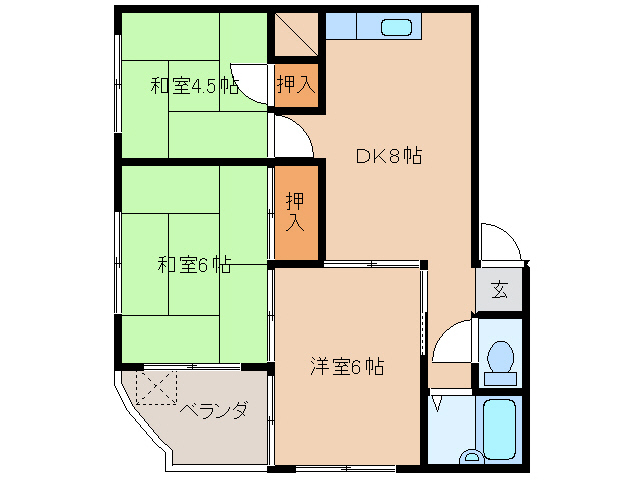 志摩市阿児町鵜方のアパートの間取り