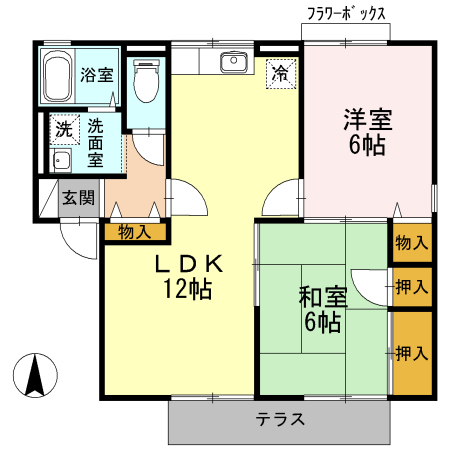 揖保郡太子町糸井のアパートの間取り