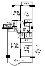 吹田市新芦屋上のマンションの間取り