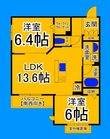 堺市北区宮本町のマンションの間取り