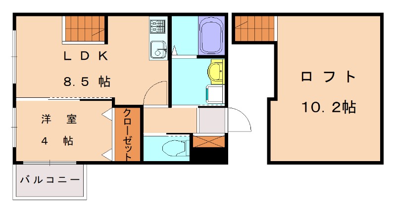 古賀市花見東のアパートの間取り