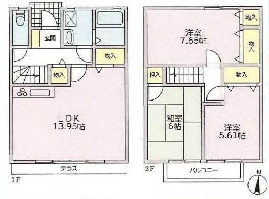 町田市南つくし野のアパートの間取り