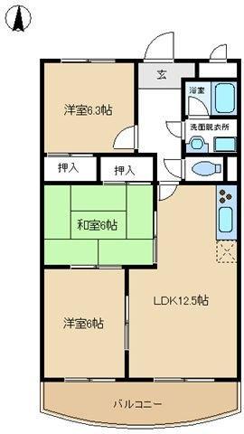 エステートＥＸ白鳥マンションの間取り