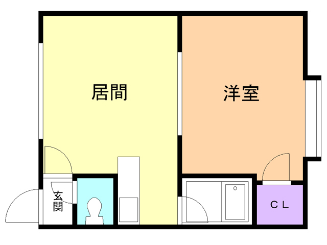 苫小牧市矢代町のアパートの間取り