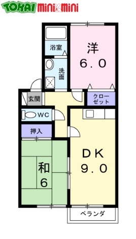 度会郡玉城町妙法寺のアパートの間取り