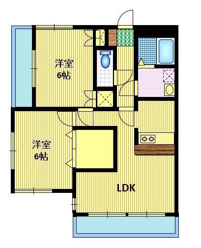 【水戸市けやき台のアパートの間取り】