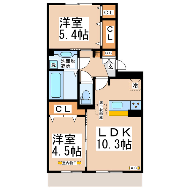 【合志市須屋のアパートの間取り】