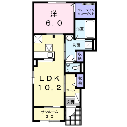 【遠野市東舘町築3年の間取り】