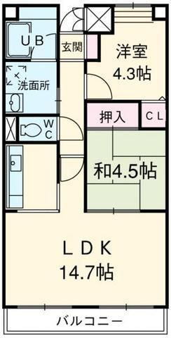 大田区多摩川のマンションの間取り