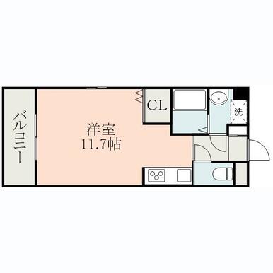 熊本市中央区本山のアパートの間取り