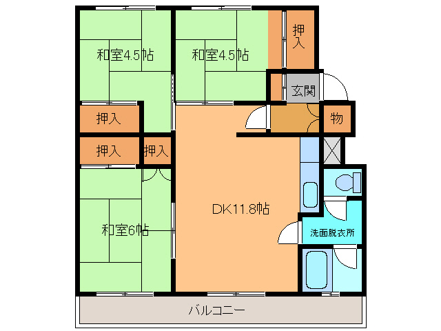 柳町アパートメント2号棟の間取り