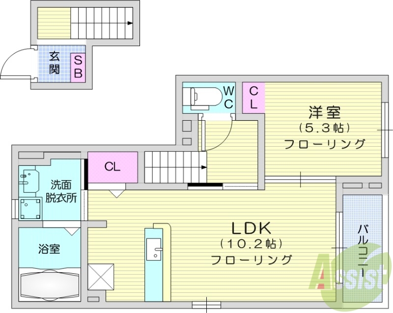 SunnyTownくわばらCの間取り