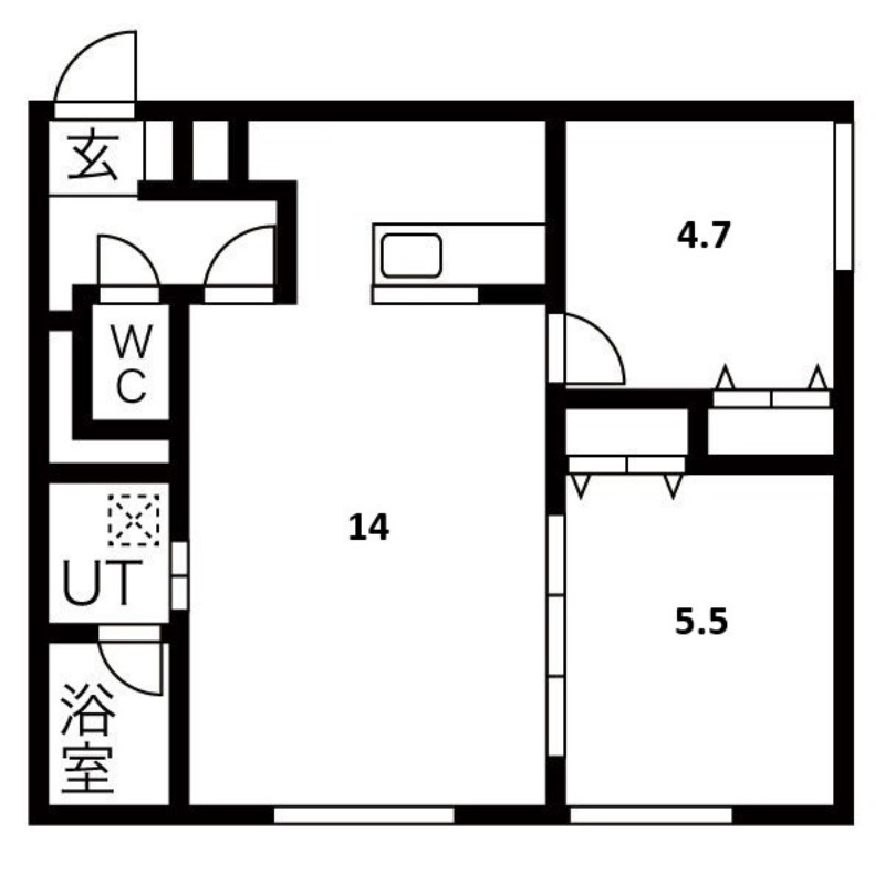 札幌市手稲区稲穂二条のアパートの間取り