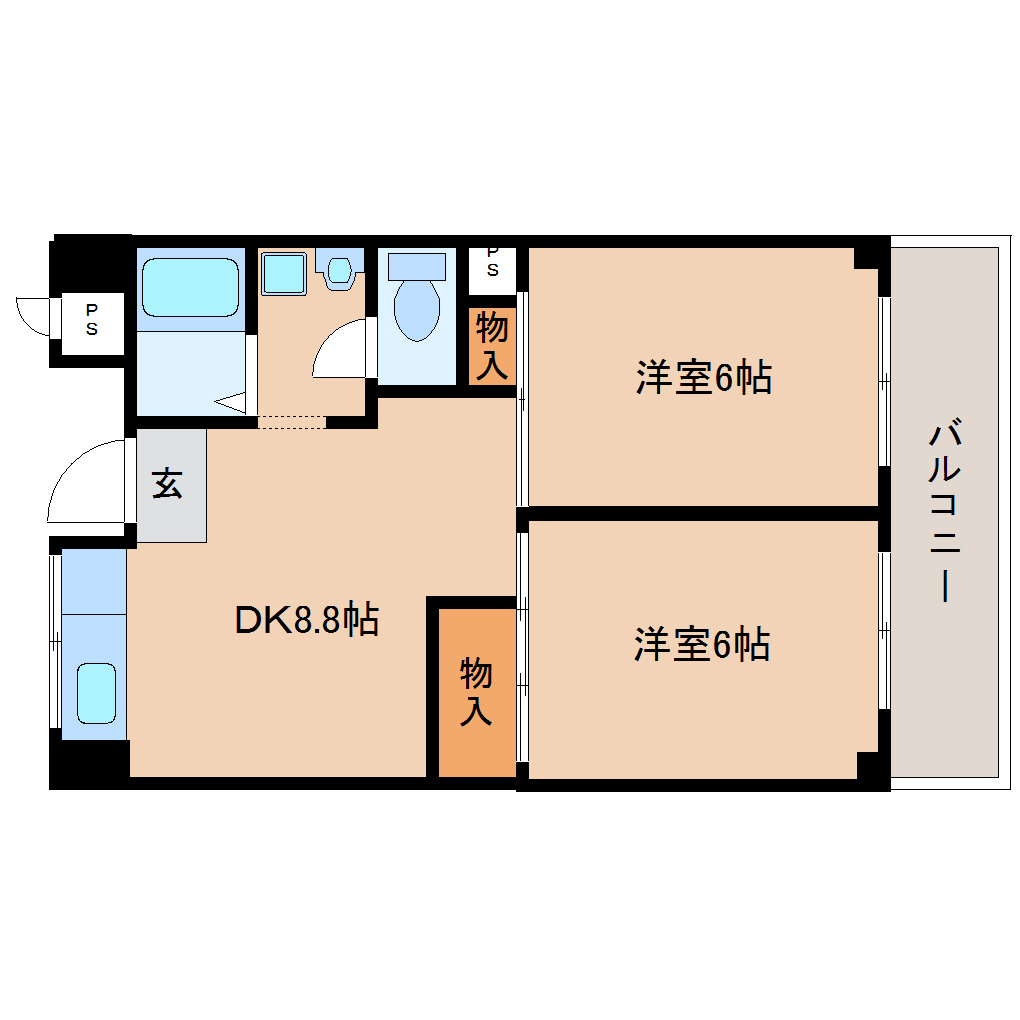 奈良市大宮町のマンションの間取り