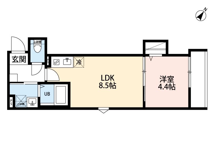 越谷市大字蒲生のアパートの間取り