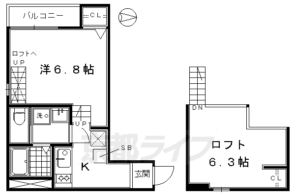 京都市南区東九条石田町のアパートの間取り