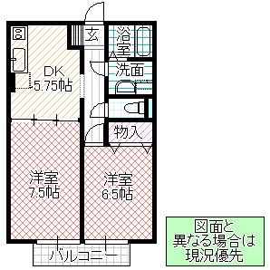 サンダーハイツ A棟の間取り