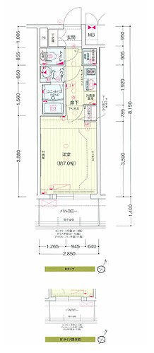 プレサンス大阪福島シエルの間取り