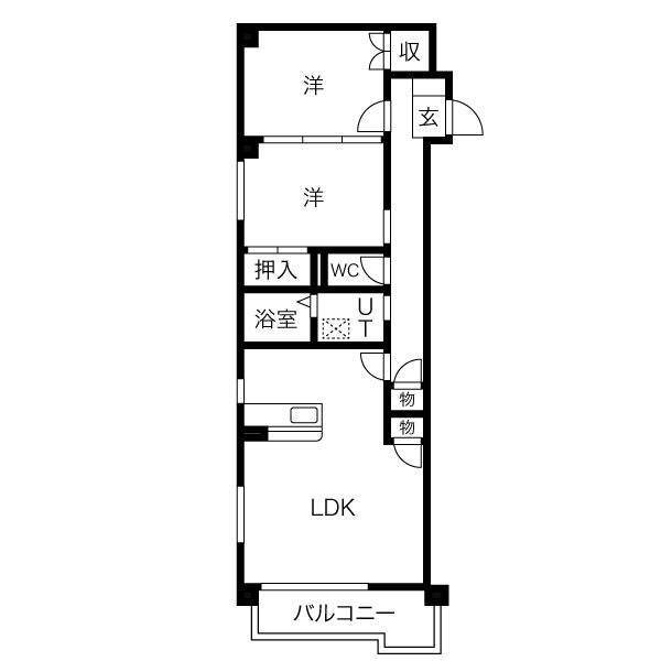 半田市花園町のマンションの間取り