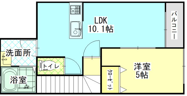 岡山市北区庭瀬のアパートの間取り