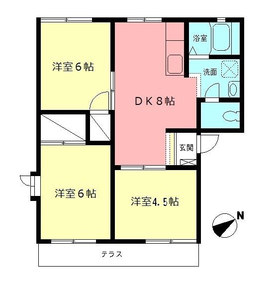 小田原市高田のアパートの間取り