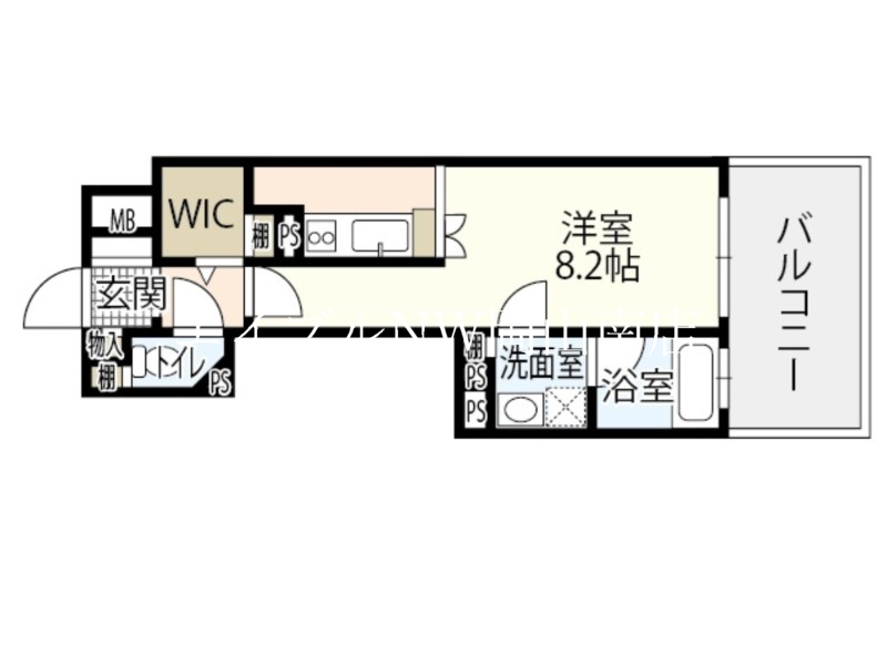 岡山市北区錦町のマンションの間取り