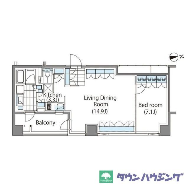 新宿区新宿のマンションの間取り