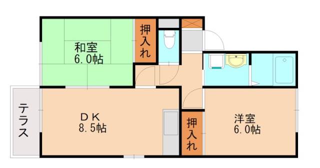 古賀市天神のアパートの間取り