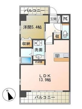 広島市南区段原日出のマンションの間取り