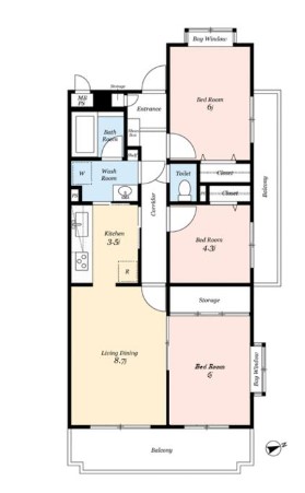 三郷市早稲田のマンションの間取り