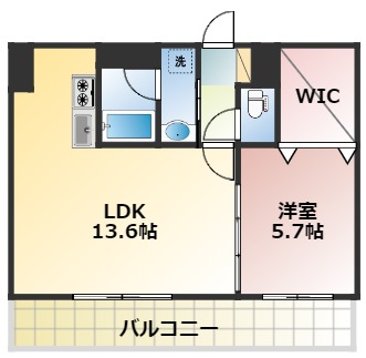 熊本市中央区呉服町のマンションの間取り