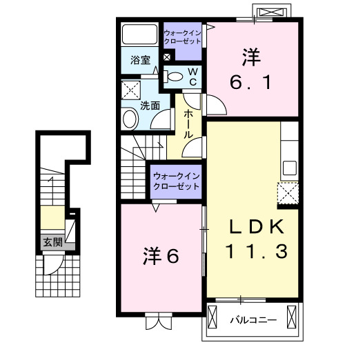 藤井寺市大井のアパートの間取り